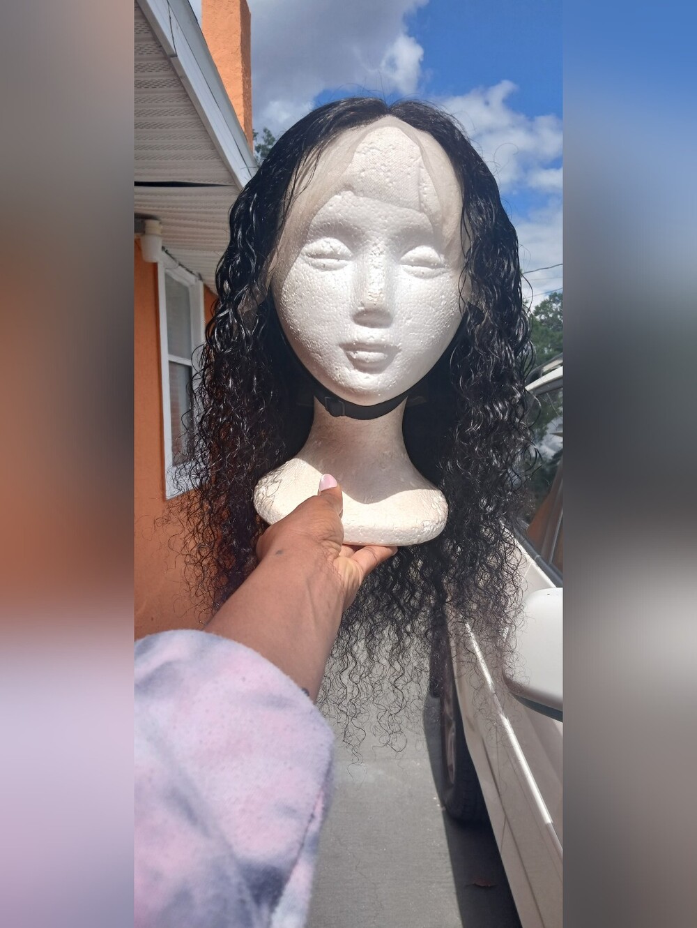 Natural Black Curly Lace Front Wig - Lightweight Everyday Style